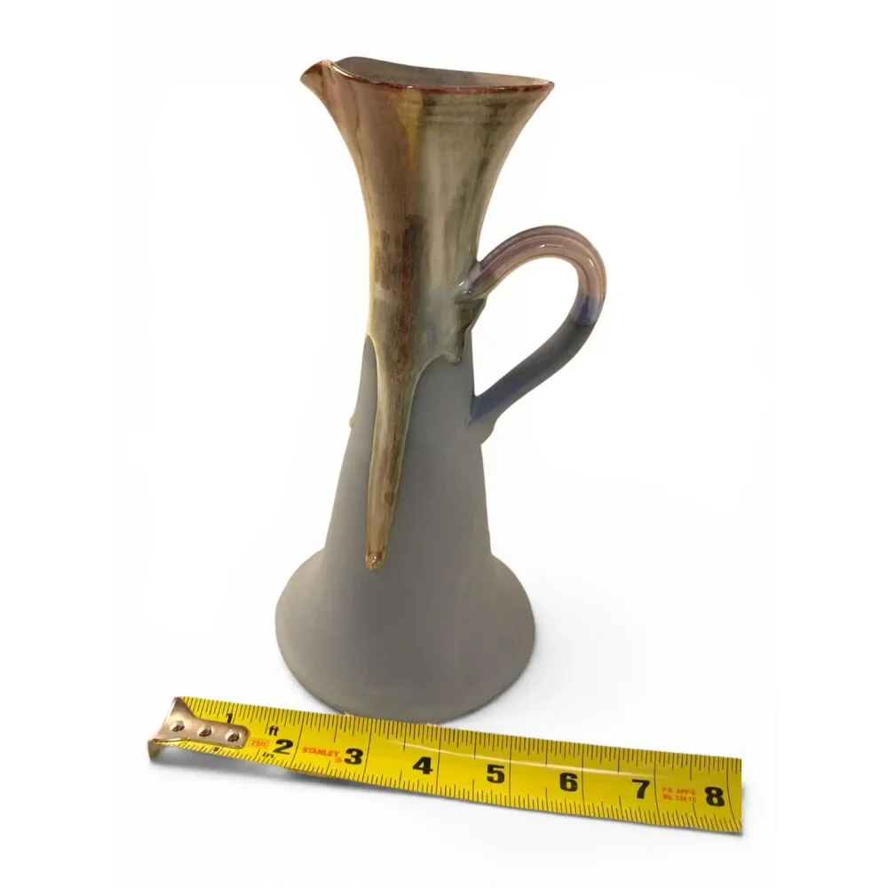 Signed Studio Pottery Pitcher Ewer Vase Rosa Reland? 10